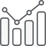 Group-14194@2x Icon of a bar chart with four bars and a line graph overlay with four data points.